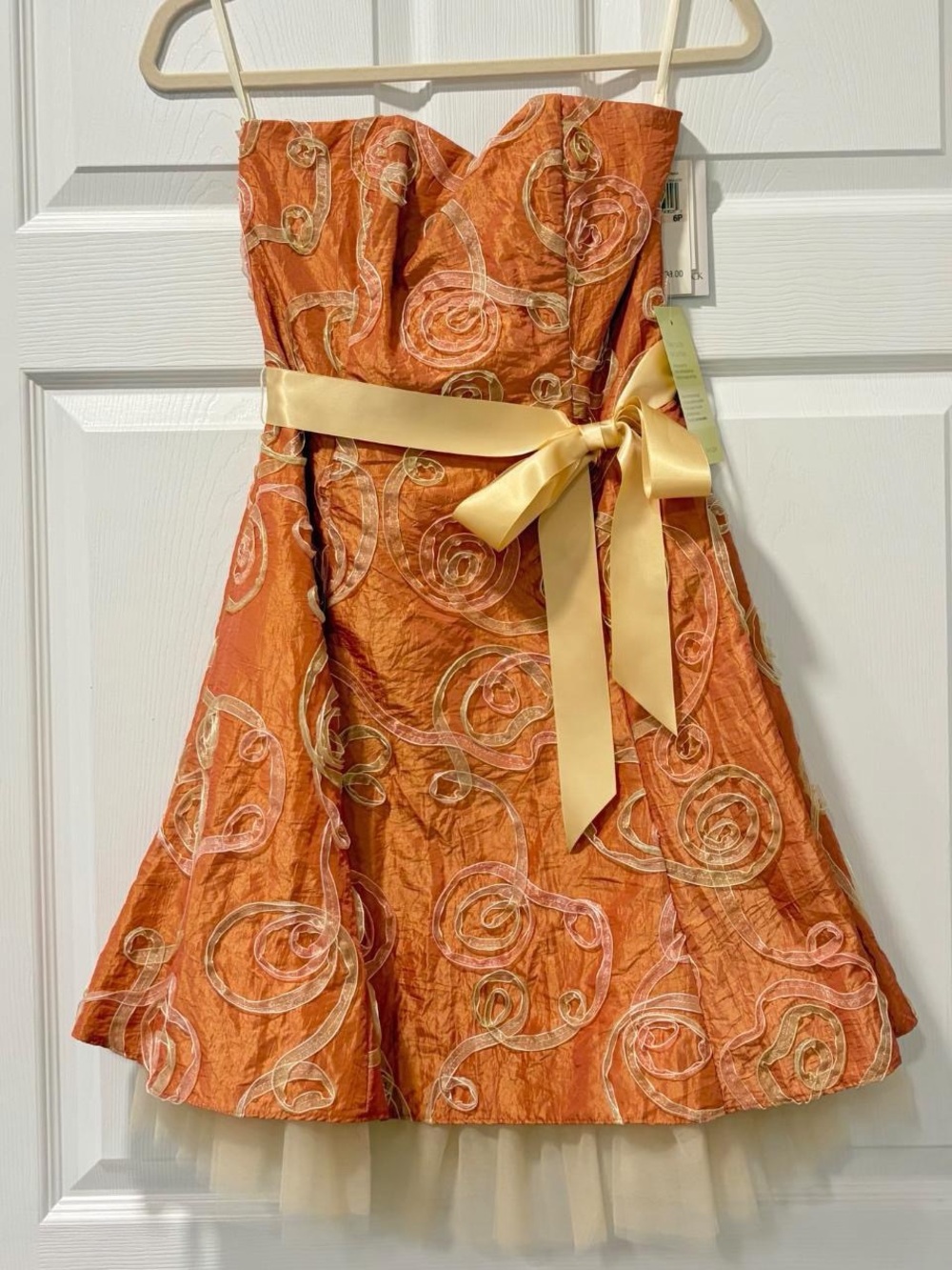Jessica McClintock Peach Strapless Dress